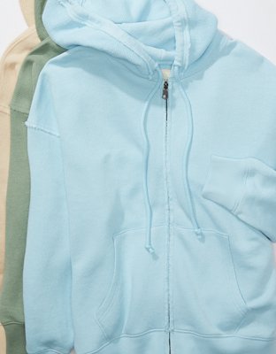 AE Oversized Textured Zip Up Hoodie