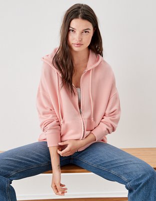 Light pink hot sale zip up