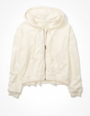 Hoodie White Zipper