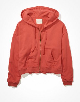 American Eagle aerie AE Cropped Plush Zip-Up Hoodie 39.95