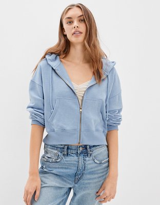 AE Oversized Textured Zip-Up Hoodie