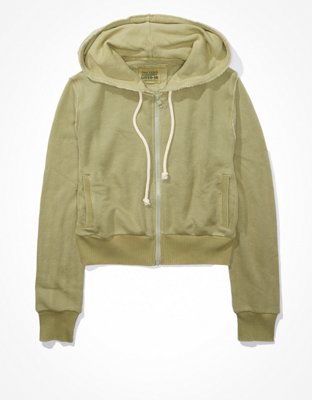 Aerie cropped zip online up hoodie