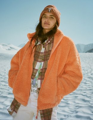 Orange sherpa cheap jacket