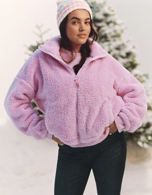 Cozy Sherpa Zip-Front Jacket for Women