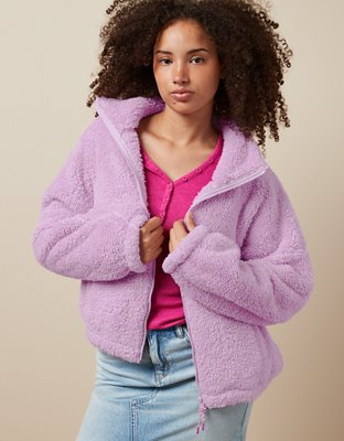 ANRABESS Women Fleece Sherpa Cropped Jackets Casual Long Sleeve Buttons  Chunky Fluffy Fuzzy Teddy Coat 2023 Fall Fashion Outfits Trendy Winter  Outwear Clothes A1142xingzihui-S at  Women's Coats Shop