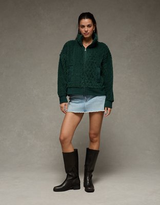 AE Cable Sherpa Full-Zip Sweatshirt