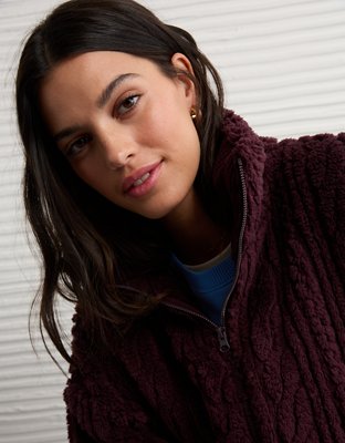 AE Cable Sherpa Full-Zip Sweatshirt