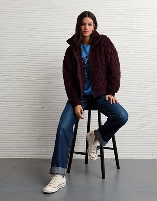 AE Cable Sherpa Full-Zip Sweatshirt