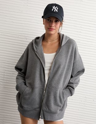 AE Everyday Luxe Oversized Zip-Up Hoodie