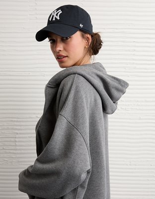 AE Cropped Waffle Zip-Up Hoodie
