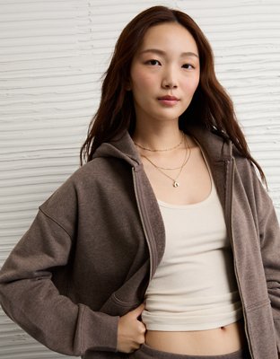 AE Everyday Luxe Oversized Zip-Up Hoodie