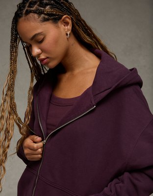 AE Everyday Luxe Oversized Zip-Up Hoodie