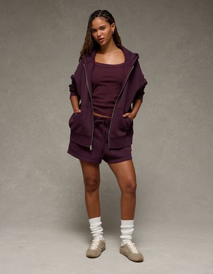 AE Everyday Luxe Oversized Zip-Up Hoodie