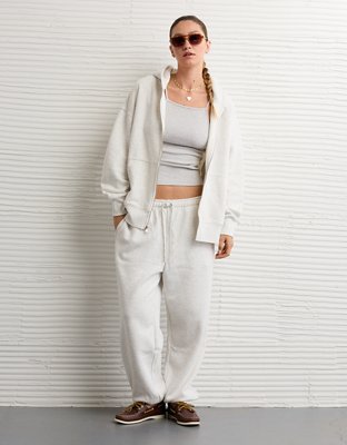 AE Everyday Luxe Oversized Zip-Up Hoodie