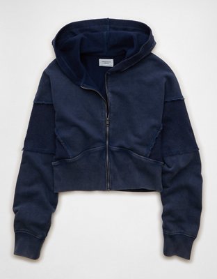 AE Cropped Zip-Up Sweatshirt | American Eagle