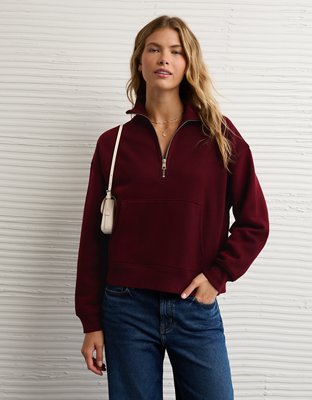 AE Everyday Luxe Quarter-Zip Sweatshirt | AE