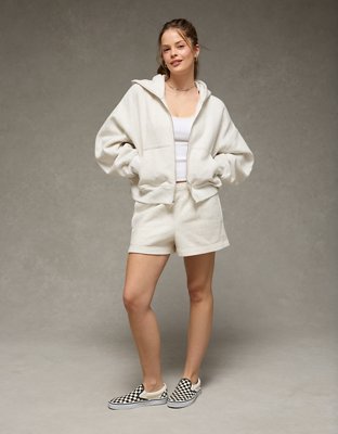 AE Boxy Double-Zip Balloon Sleeve Hoodie