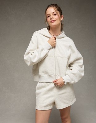 AE Boxy Double-Zip Balloon Sleeve Hoodie