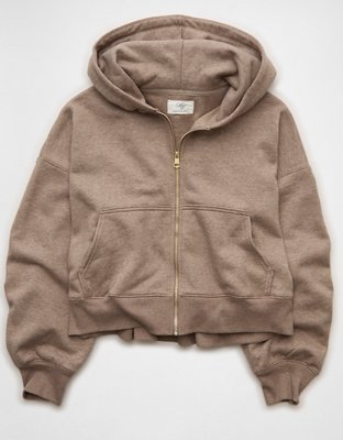 AE Full-Zip Balloon Sleeve Hoodie | American Eagle