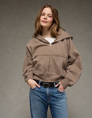 AE Boxy Double-Zip Balloon Sleeve Hoodie