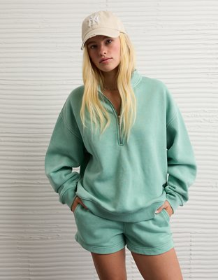 AE Everyday Luxe Quarter-Zip Pocket Sweatshirt | American Eagle
