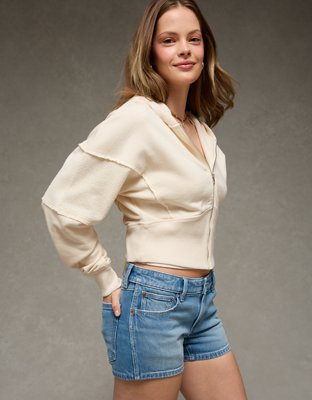 AE Cropped Zip-Up Sweatshirt | American Eagle