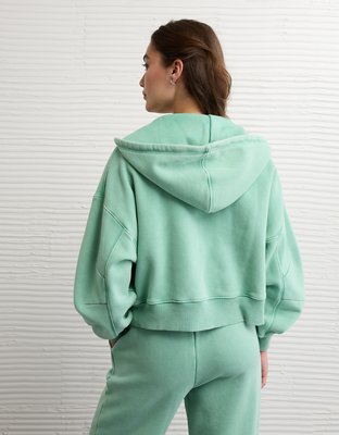AE Full-Zip Balloon Sleeve Hoodie | American Eagle