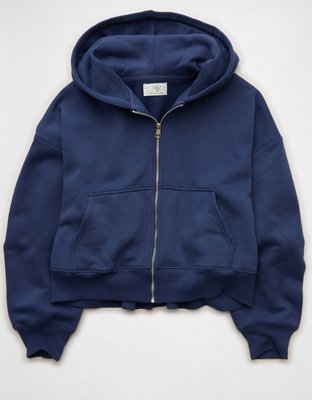 AE Full-Zip Balloon Sleeve Hoodie | American Eagle
