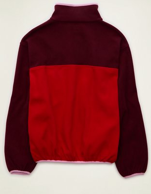 Женская толстовка American Eagle AE Polar Fleece Quarter-Zip, цвет: Бордо — фото 4