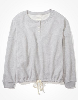 fleece henley sweatshirt