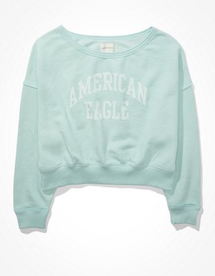 AE Forever Slouchy Cropped Crew Neck Sweatshirt