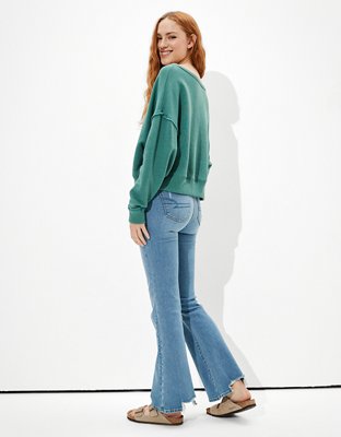 Женские худи American Eagle AE Forever Slouchy Cropped Crew Neck Sweatshirt — фото 2