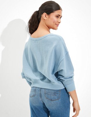 AE Forever Slouchy Cropped Crew Neck Sweatshirt