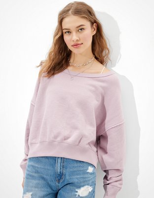 AE Forever Slouchy Cropped Crew Neck Sweatshirt