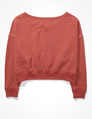 AE Forever Slouchy Cropped Crew Neck Sweatshirt