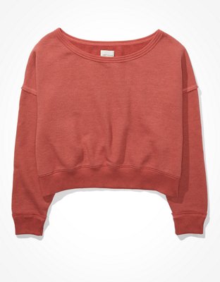 AE Forever Slouchy Cropped Crew Neck Sweatshirt