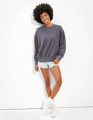 Женские худи American Eagle AE Super Soft Fleece Oversized Vintage Crew Neck Sweatshirt — фото 4