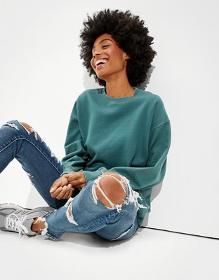 Ae fleece oversized online sweatshirt