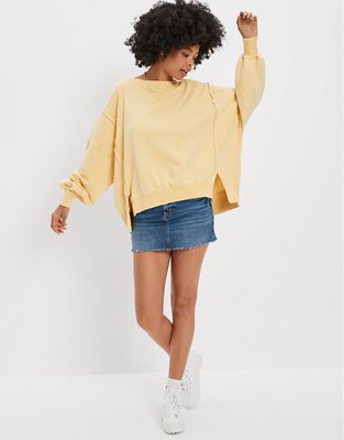 American eagle yellow sweatshirt on sale