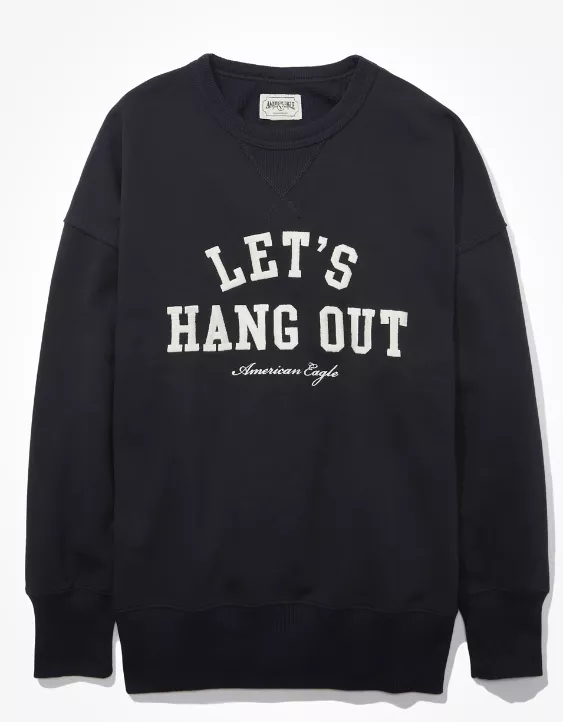 AE Oversized Hangout Crew Neck Sweatshirt