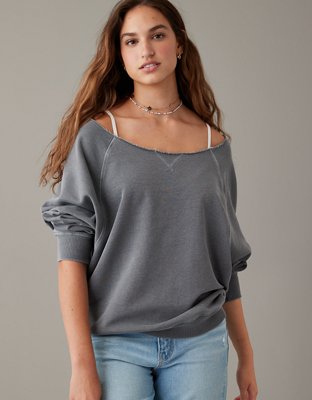 Oversized off best sale the shoulder sweatshirt