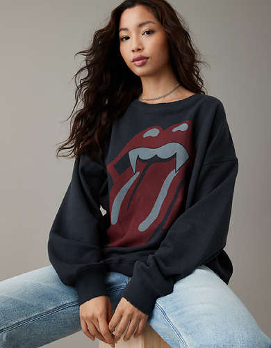 AE Oversized Halloween Rolling Stones Graphic Sweatshirt