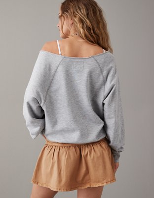 Ae drop shoulder crew neck sweatshirt sale