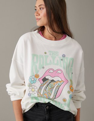 Official Rolling Stone Logo Sweatshirt: Modern Oversized Crewneck