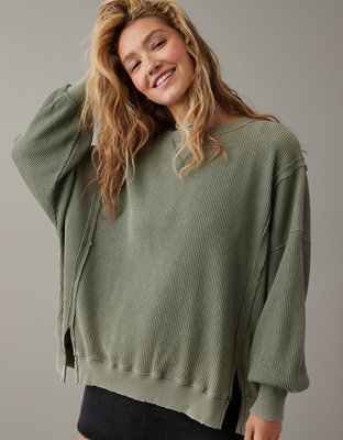 AE Oversized Big Hug Waffle Sweatshirt