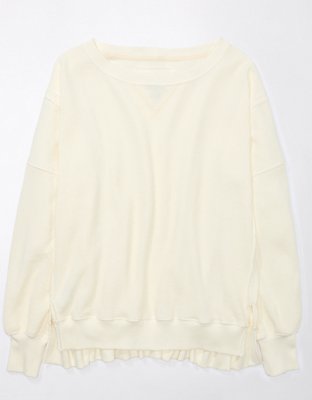 AE Big Hug Sweatshirt Extragrande con Textura Tipo Waffle