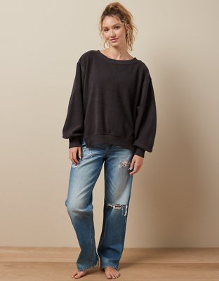 AE Whoa So Cozy Waffle V-Neck Sweater