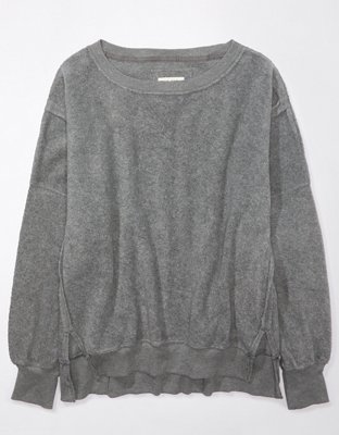 Grey fleece sweatshirt hot sale