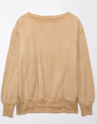 Ae fleece cropped discount crew neck sweatshirt