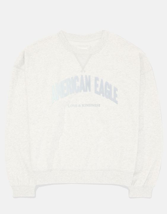 AE Oversized Crew Neck Graphic Fleece Sweatshirt
